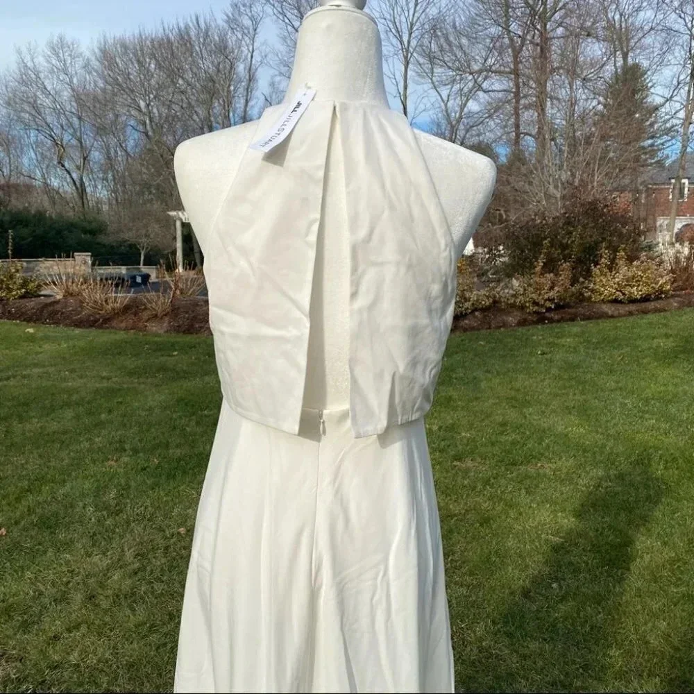 NWT Anthropologie BHLDN Jill Stuart Iva Crepe Maxi Dress Wedding Bridal 14 - Picture 7 of 17